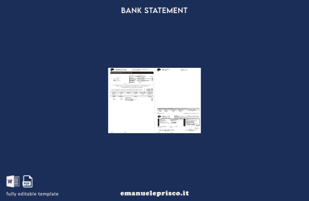 modello di pagine di parole dell'estratto conto della carta di credito PCL della